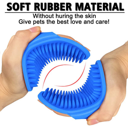 3Pack Pet Bath Brush, Dog Brush Cat Brush, Soft Brush Adjustable Width Size for Pet Shower/Grooming/Washing(Blue Green Yellow)